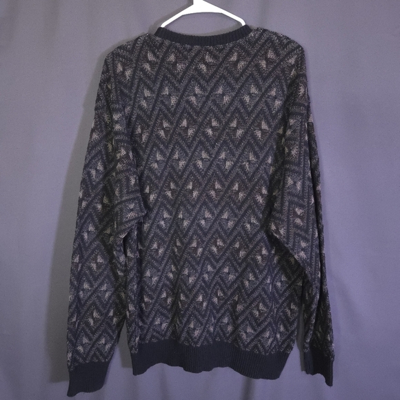 Vintage 80s Chereskin Geometric Wool Blend Sweater‎ Mens Size XL Made In Italy - Picture 9 of 10